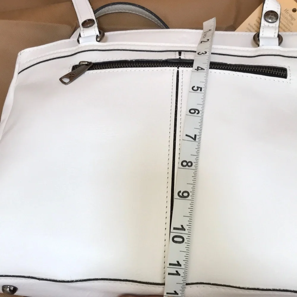 NWT! PATRICIA NASH top zip white poppy tote